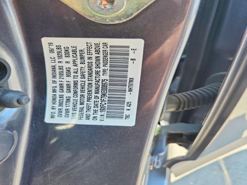Продажа на аукционе авто 2019 Honda Civic, vin: 19XFC1F79KE008975, номер лота: 60326006