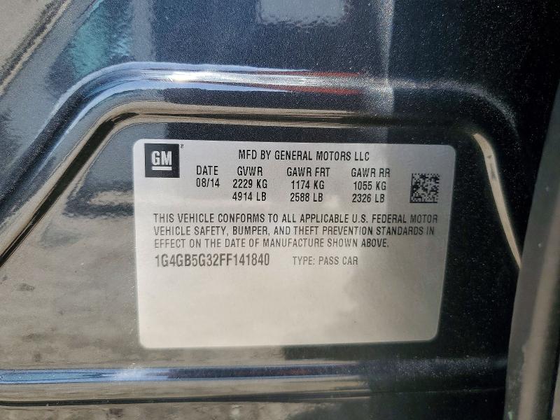Aukcja sprzedaży 2015 Buick Lacrosse, vin: 1G4GB5G32FF141840, numer aukcji: 61676316