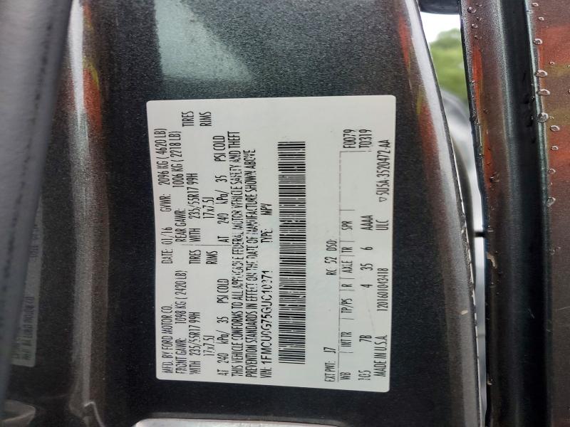 Aukcja sprzedaży 2016 Ford Escape, vin: 1FMCU0G75GUC10371, numer aukcji: 62227296