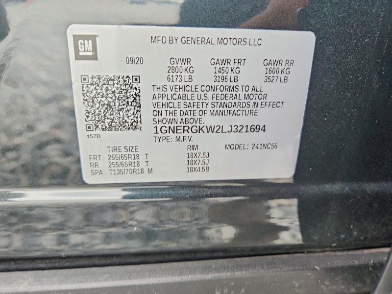 Продаж на аукціоні авто 2020 Chevrolet Traverse, vin: 1GNERGKW2LJ321694, номер лоту: 59977476