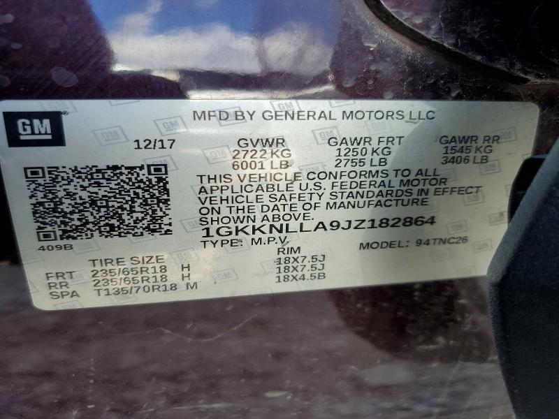 Продаж на аукціоні авто 2018 Gmc Acadia, vin: 1GKKNLLA9JZ182864, номер лоту: 61142116
