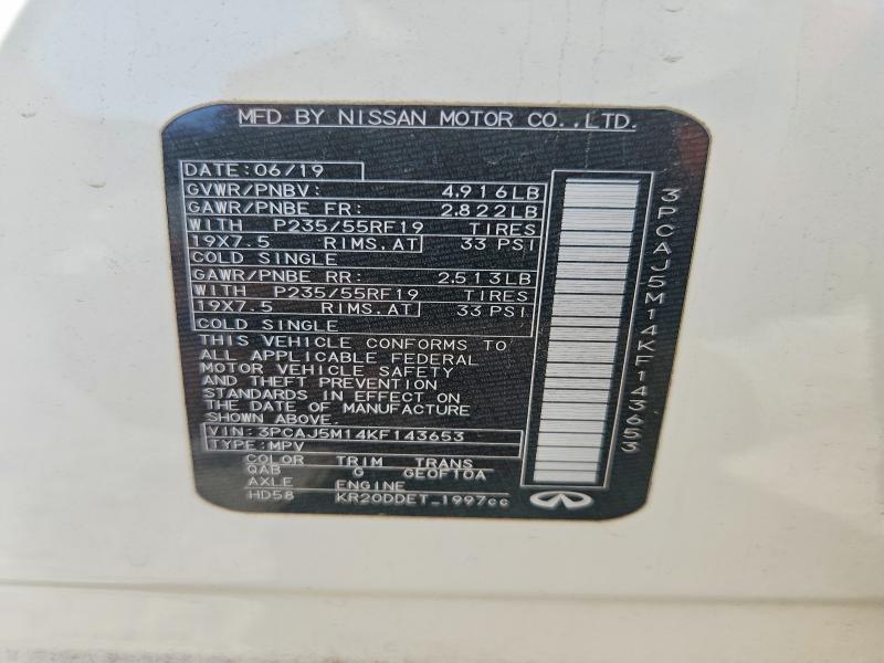 Продажа на аукционе авто 2019 Infiniti Qx50, vin: 3PCAJ5M14KF143653, номер лота: 60638706