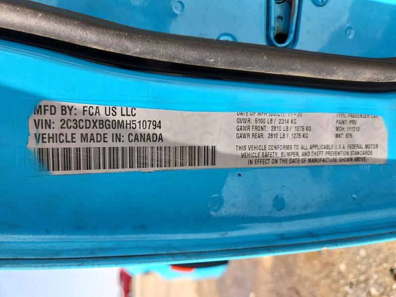 Aukcja sprzedaży 2021 Dodge Charger, vin: 2C3CDXBG0MH510794, numer aukcji: 61694936
