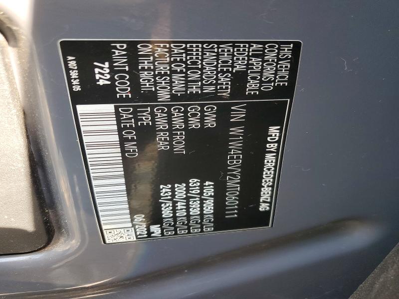 41635066 :رقم المزاد ، W1W4EBVY2MT060111 vin ، 2021 Mercedes-benz Sprinter مزاد بيع