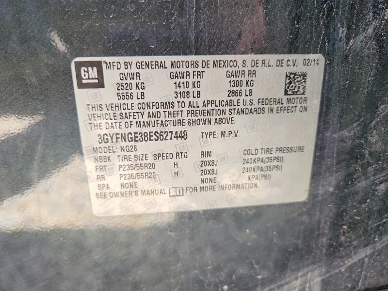 60663326 :رقم المزاد ، 3GYFNGE38ES627448 vin ، 2014 Cadillac Srx مزاد بيع