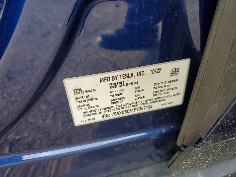 Продаж на аукціоні авто 2023 Tesla Model X, vin: 7SAXCBE51PF367154, номер лоту: 62081476