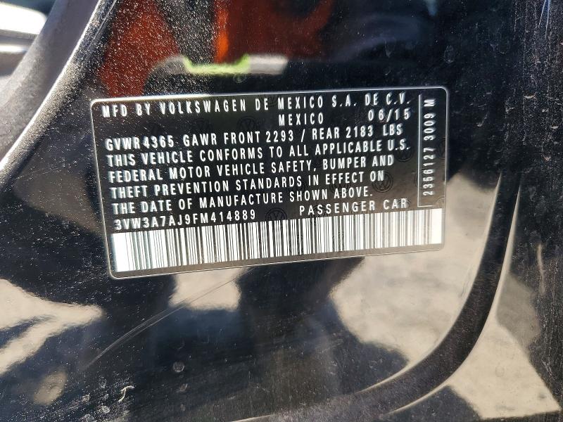 62702466 :رقم المزاد ، 3VW3A7AJ9FM414889 vin ، 2015 Volkswagen Jetta مزاد بيع