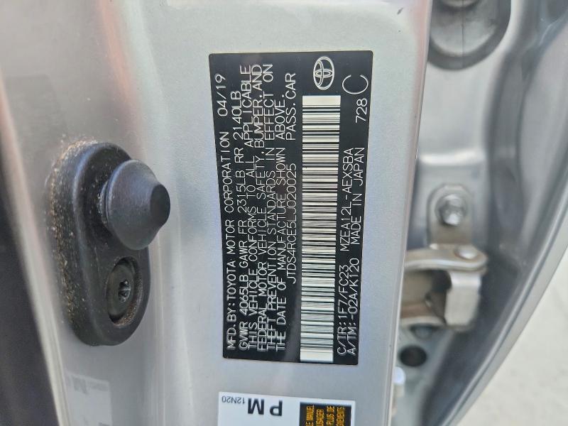 Продажа на аукционе авто 2020 Toyota Corolla, vin: JTDS4RCE5LJ020025, номер лота: 59608476
