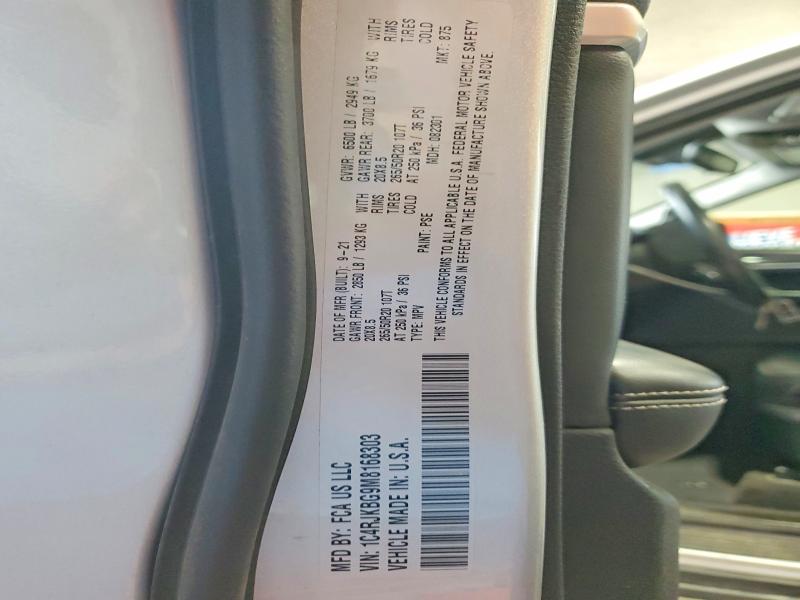 61718436 :رقم المزاد ، 1C4RJKBG9M8168303 vin ، 2021 Jeep Grand Cherokee مزاد بيع