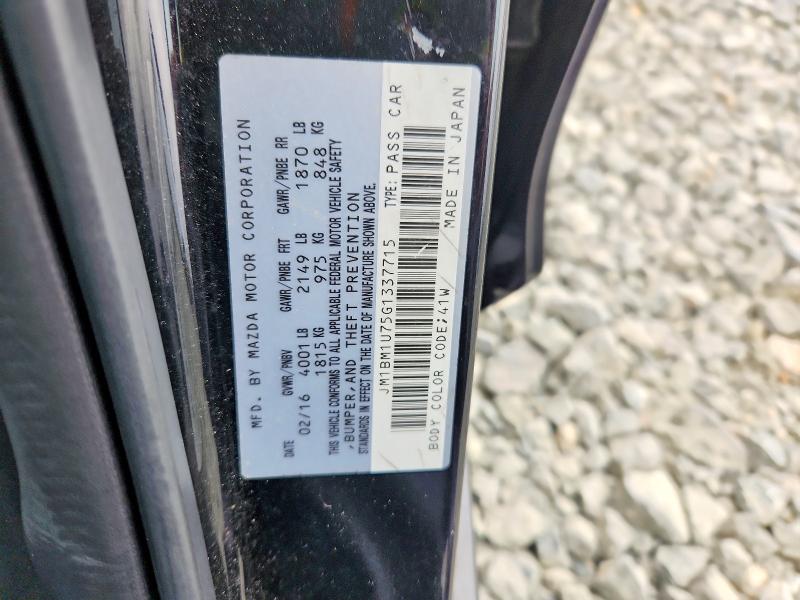 59712436 :رقم المزاد ، JM1BM1U75G1337715 vin ، 2016 Mazda 3 مزاد بيع