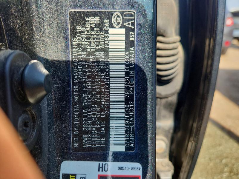 Продаж на аукціоні авто 2018 Toyota Corolla, vin: 2T1BURHEXJC074230, номер лоту: 73559375