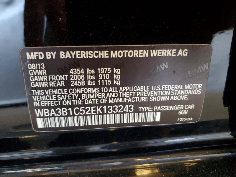 Продаж на аукціоні авто 2014 Bmw 320, vin: WBA3B1C52EK133243, номер лоту: 63188766