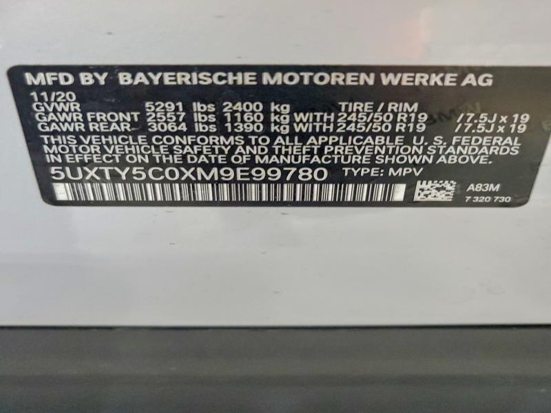 Продажа на аукционе авто 2021 Bmw X3, vin: 5UXTY5C0XM9E99780, номер лота: 61317736
