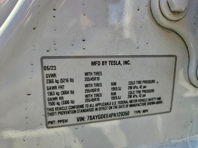 62913886 :رقم المزاد ، 7SAYGDEE4PA129350 vin ، 2023 Tesla Model Y مزاد بيع