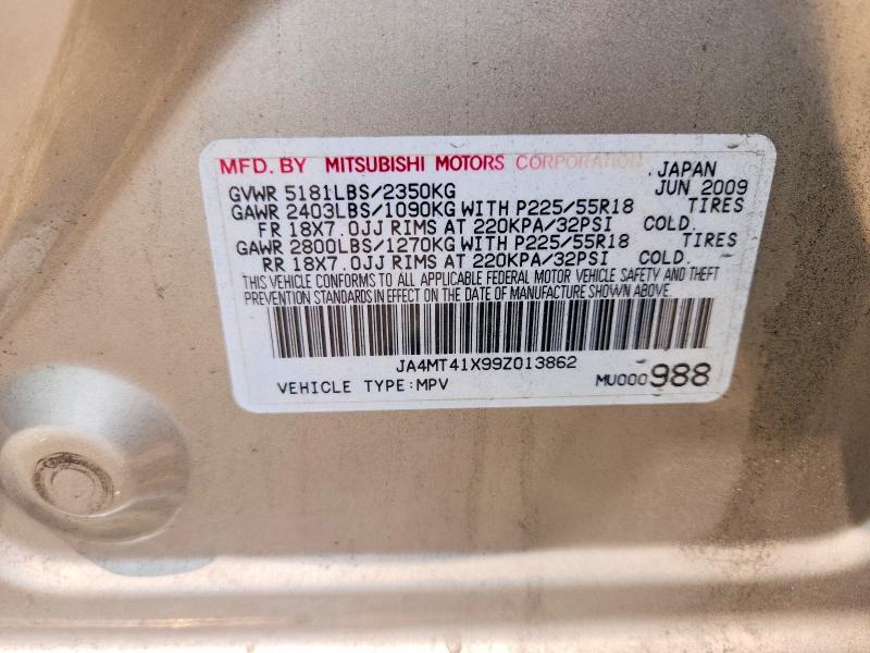 Aukcja sprzedaży 2009 Mitsubishi Outlander, vin: JA4MT41X99Z013862, numer aukcji: 60637466