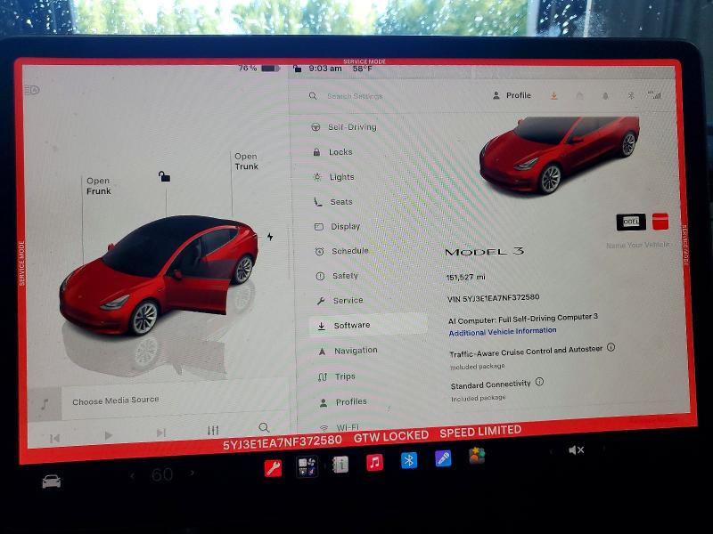 Aukcja sprzedaży 2022 Tesla Model 3, vin: 5YJ3E1EA7NF372580, numer aukcji: 60081956