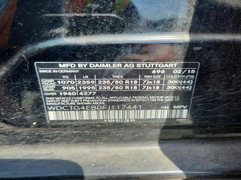 Продажа на аукционе авто 2015 Mercedes-benz Gla, vin: WDCTG4EB0FJ117441, номер лота: 60470706