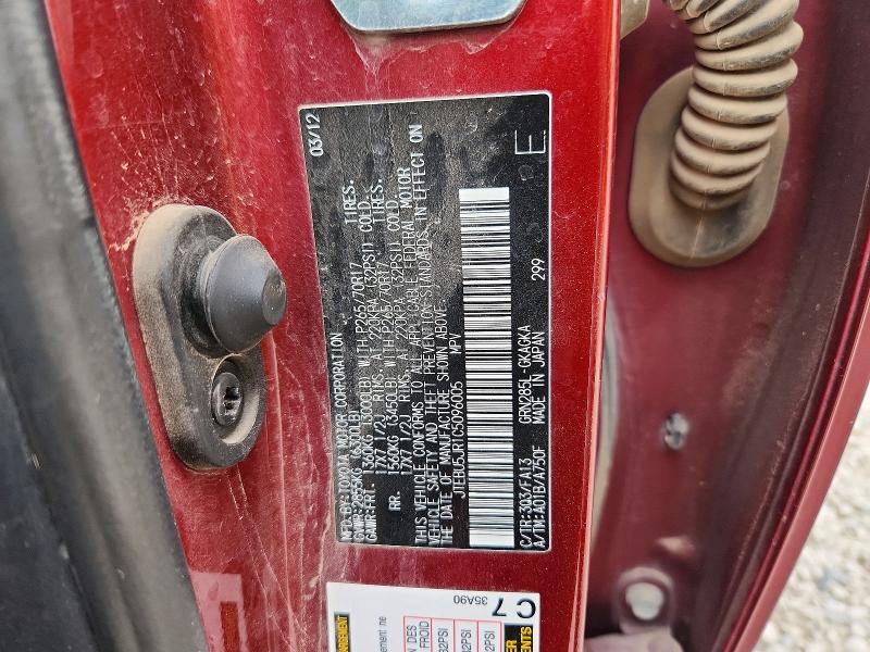 2012 Toyota 4runner მანქანა იყიდება აუქციონზე, vin: JTEBU5JR1C5096005, აუქციონის ნომერი: 62597626