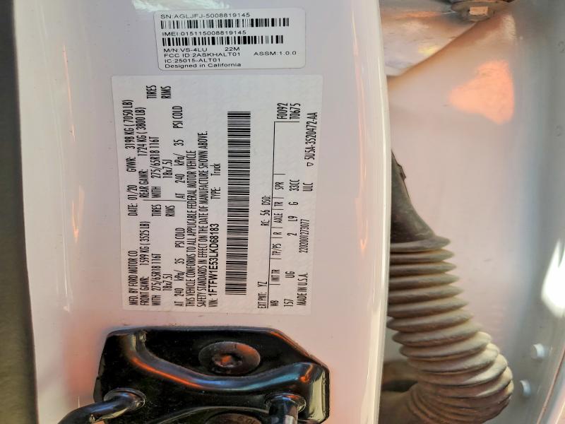 Aukcja sprzedaży 2020 Ford F150, vin: 1FTFW1E53LKD68183, numer aukcji: 60971206