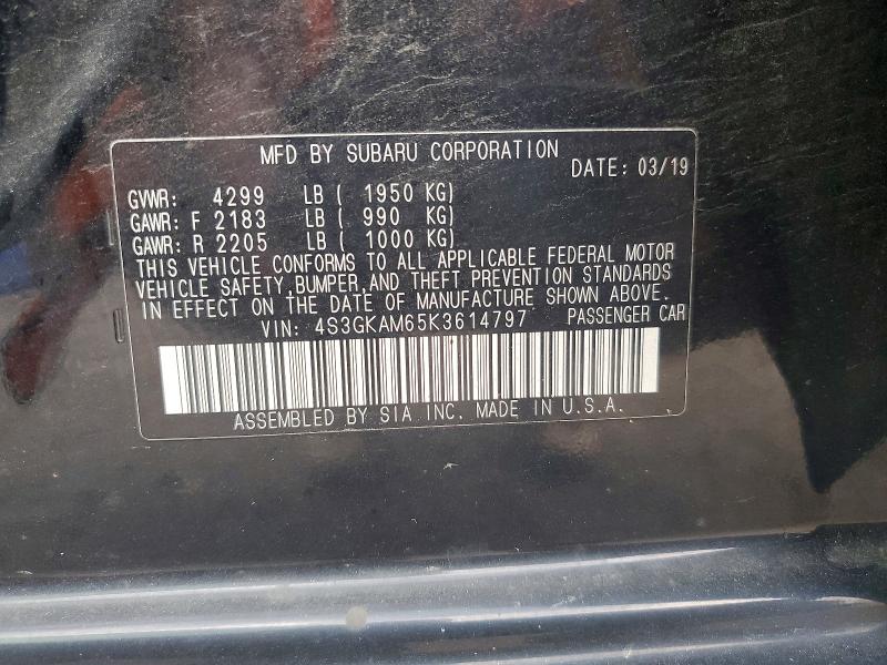Продаж на аукціоні авто 2019 Subaru Impreza, vin: 4S3GKAM65K3614797, номер лоту: 60699246