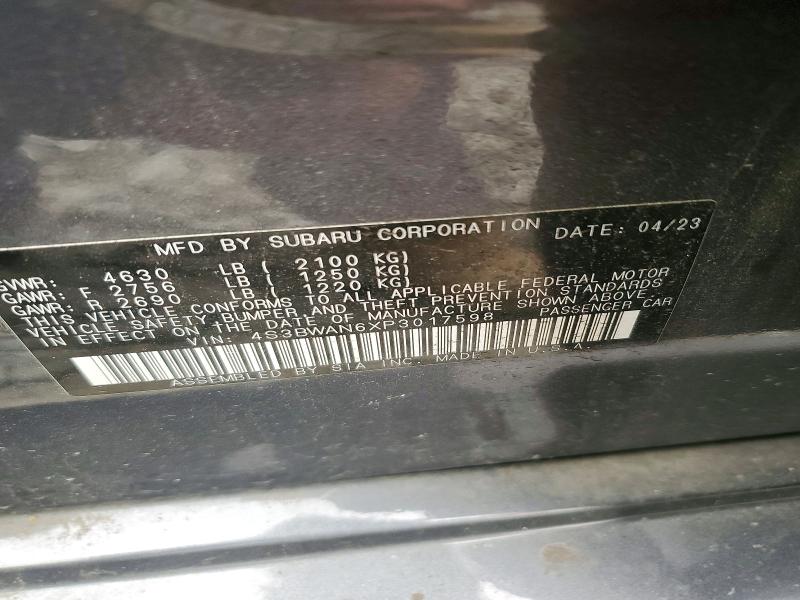 61392436 :رقم المزاد ، 4S3BWAN6XP3017598 vin ، 2023 Subaru Legacy مزاد بيع