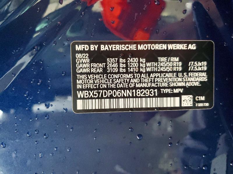 Продажа на аукционе авто 2022 Bmw X3, vin: WBX57DP06NN182931, номер лота: 58623546