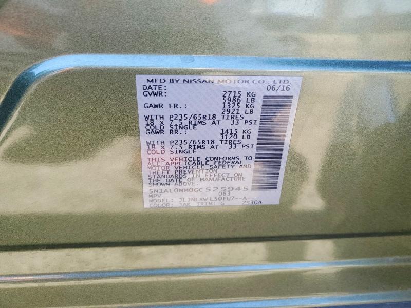 62088516 :رقم المزاد ، 5N1AL0MM0GC525945 vin ، 2016 Infiniti Qx60 مزاد بيع