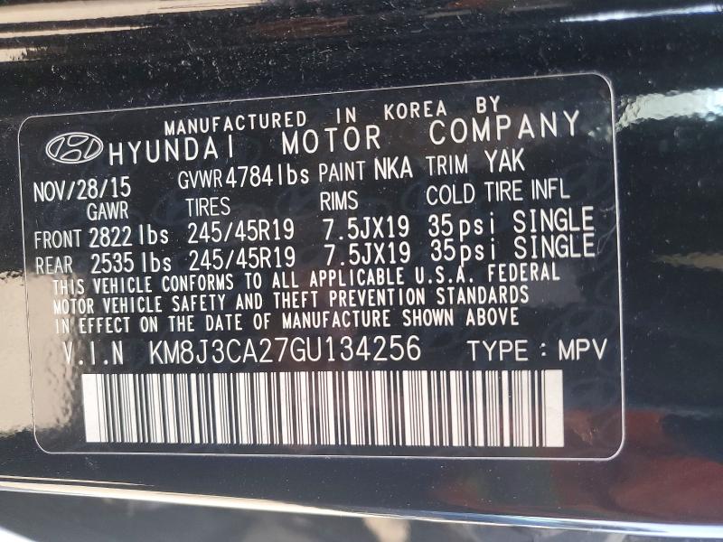 Aukcja sprzedaży 2016 Hyundai Tucson, vin: KM8J3CA27GU134256, numer aukcji: 61102736