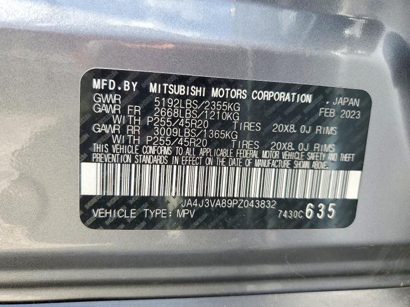 Продажа на аукционе авто 2023 Mitsubishi Outlander, vin: JA4J3VA89PZ043832, номер лота: 63106606