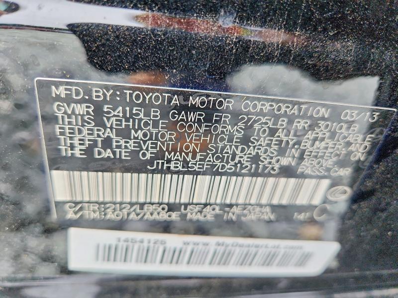 Продажа на аукционе авто 2013 Lexus Ls, vin: JTHBL5EF7D5121173, номер лота: 61227766