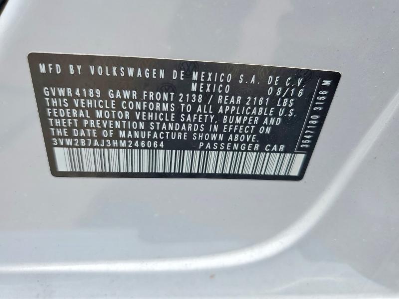 Aukcja sprzedaży 2017 Volkswagen Jetta, vin: 3VW2B7AJ3HM246064, numer aukcji: 60528156