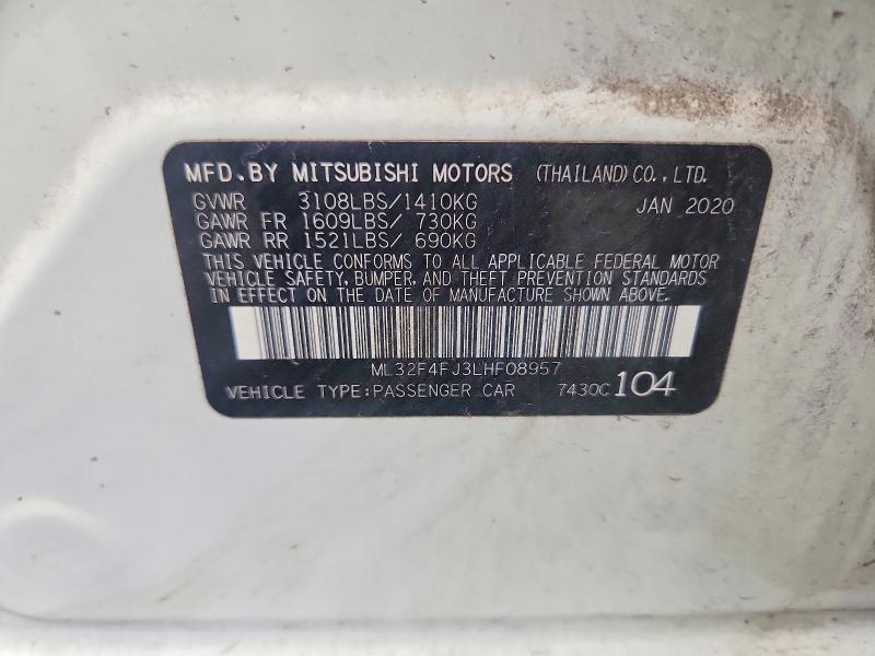 Продаж на аукціоні авто 2020 Mitsubishi Mirage, vin: ML32F4FJ3LHF08957, номер лоту: 61765396