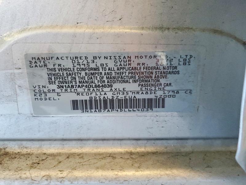 63226046 :رقم المزاد ، 3N1AB7AP4DL664039 vin ، 2013 Nissan Sentra مزاد بيع