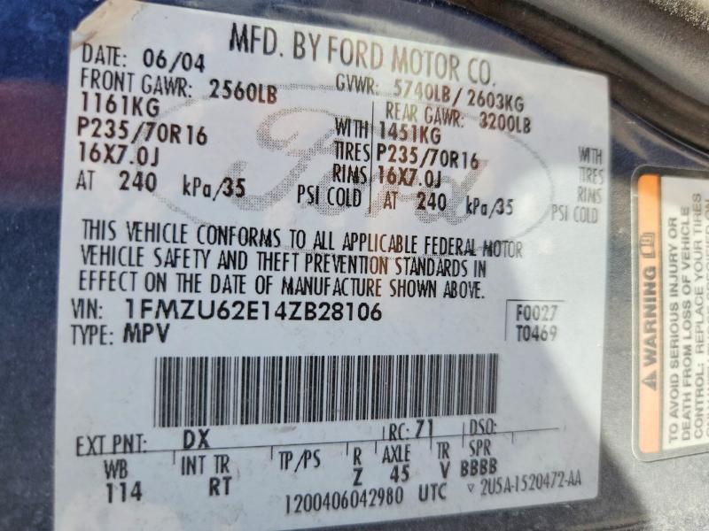 Продаж на аукціоні авто 2004 Ford Explorer, vin: 1FMZU62E14ZB28106, номер лоту: 55200536