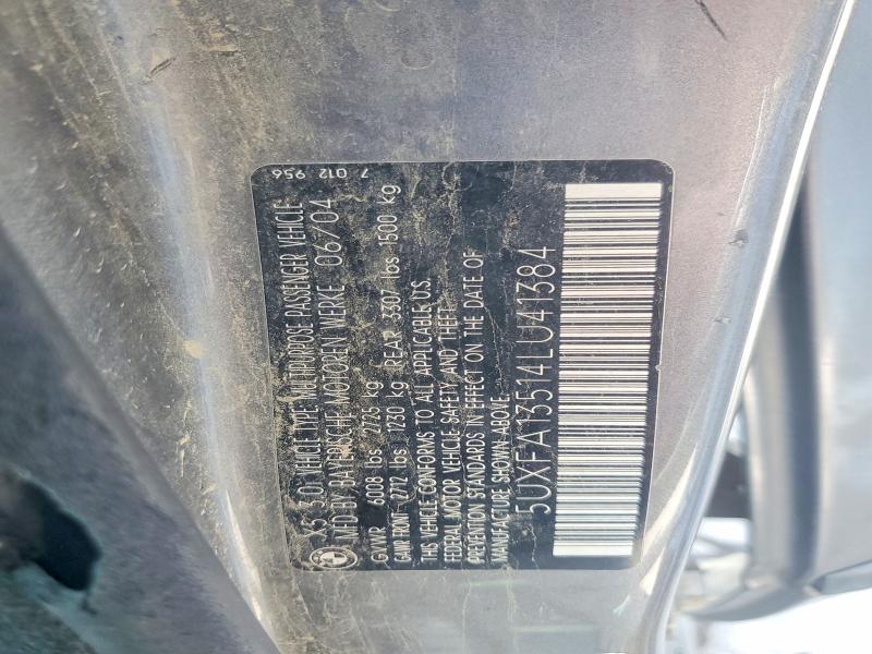 Aukcja sprzedaży 2004 Bmw X5, vin: 5UXFA13514LU41384, numer aukcji: 60403786