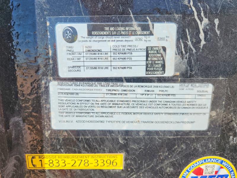 2025 Load Trail Unknown მანქანა იყიდება აუქციონზე, vin: 4ZEGD1426S3347902, აუქციონის ნომერი: 63175216