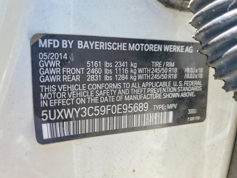 2015 Bmw X3 მანქანა იყიდება აუქციონზე, vin: 5UXWY3C59F0E95689, აუქციონის ნომერი: 61372616