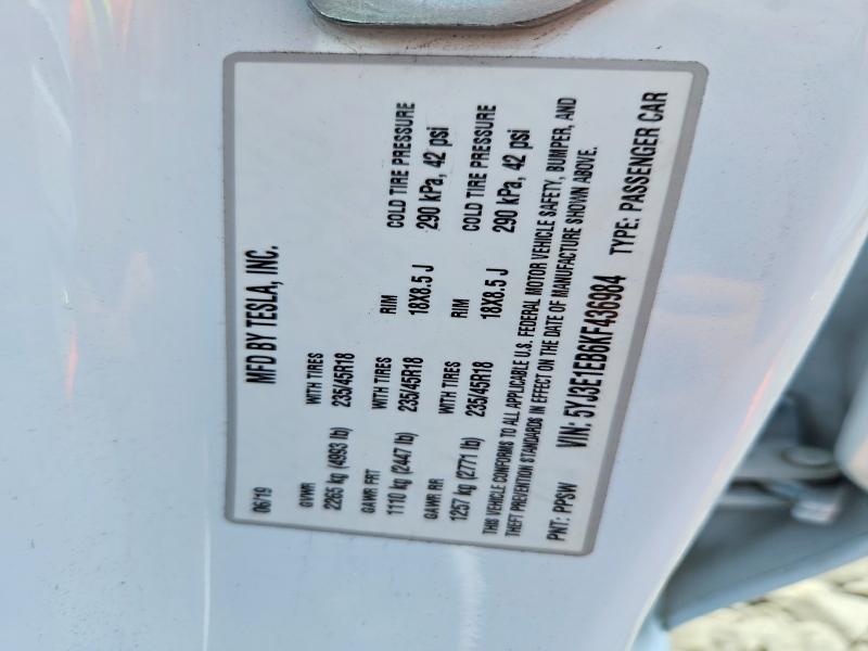 Aukcja sprzedaży 2019 Tesla Model 3, vin: 5YJ3E1EB6KF436984, numer aukcji: 59301286