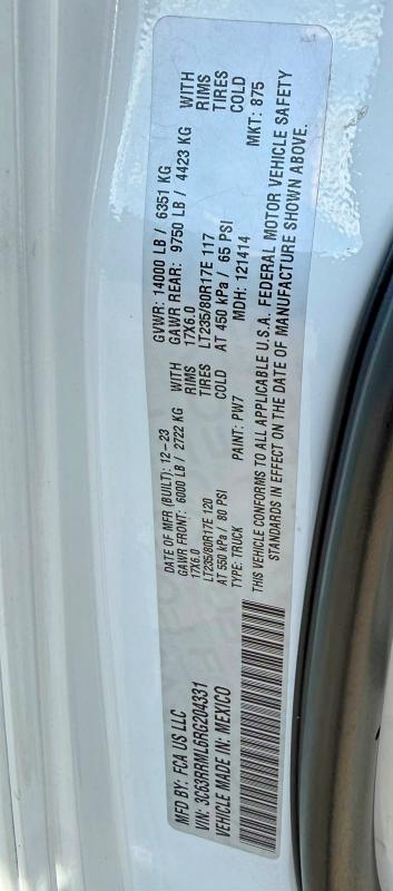 Auction sale of the 2024 Ram 3500, vin: 3C63RRML6RG204331, lot number: 60972086