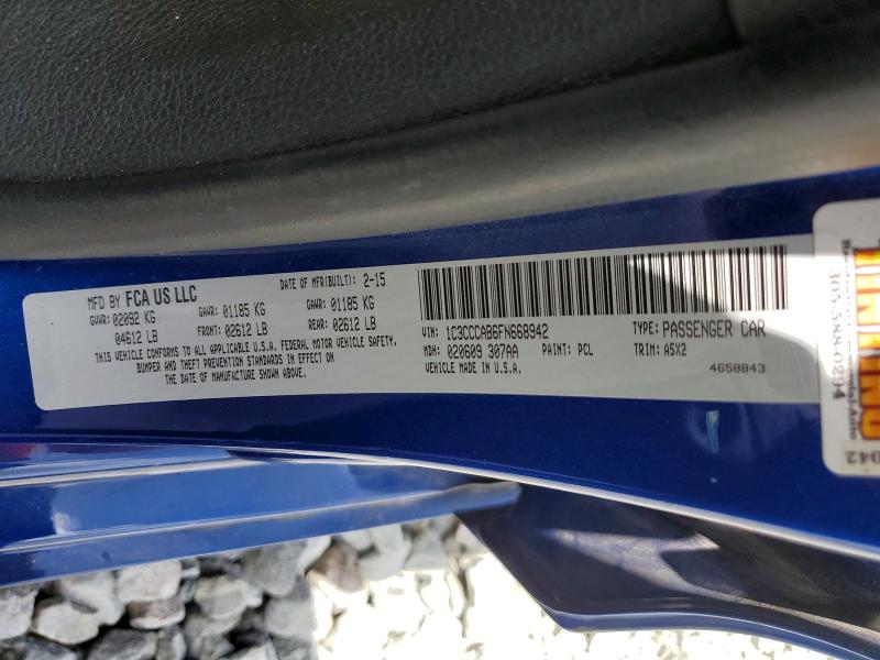 61532336 :رقم المزاد ، 1C3CCCAB6FN668942 vin ، 2015 Chrysler 200 مزاد بيع