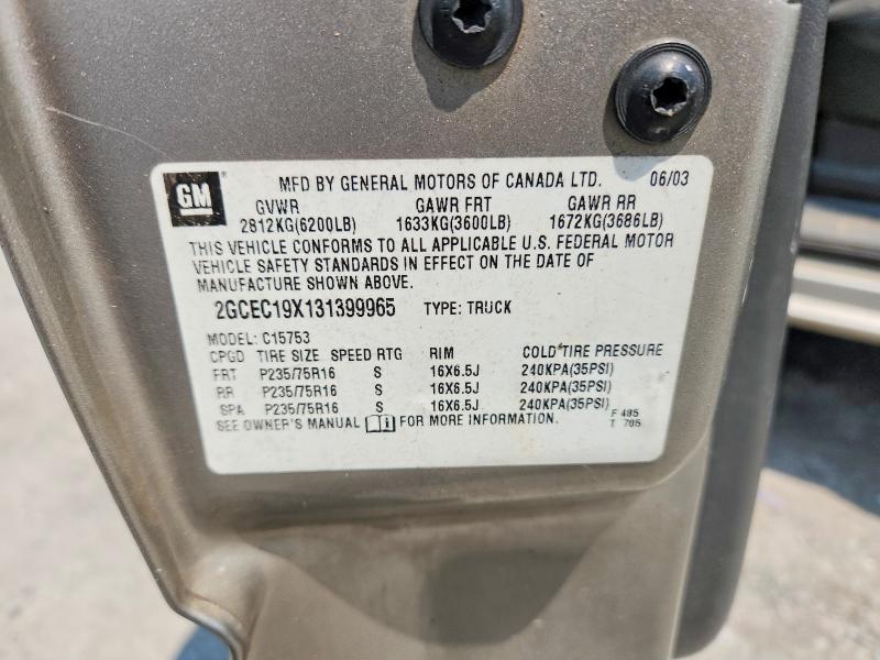 Продаж на аукціоні авто 2003 Chevrolet Silverado, vin: 2GCEC19X131399965, номер лоту: 62952396