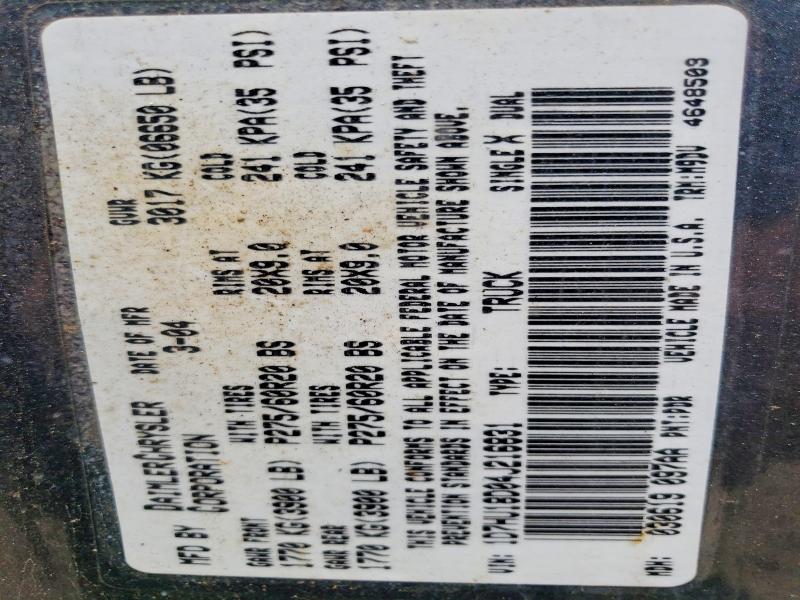 62275696 :رقم المزاد ، 1D7HU18D04J216831 vin ، 2004 Dodge Ram 1500 مزاد بيع