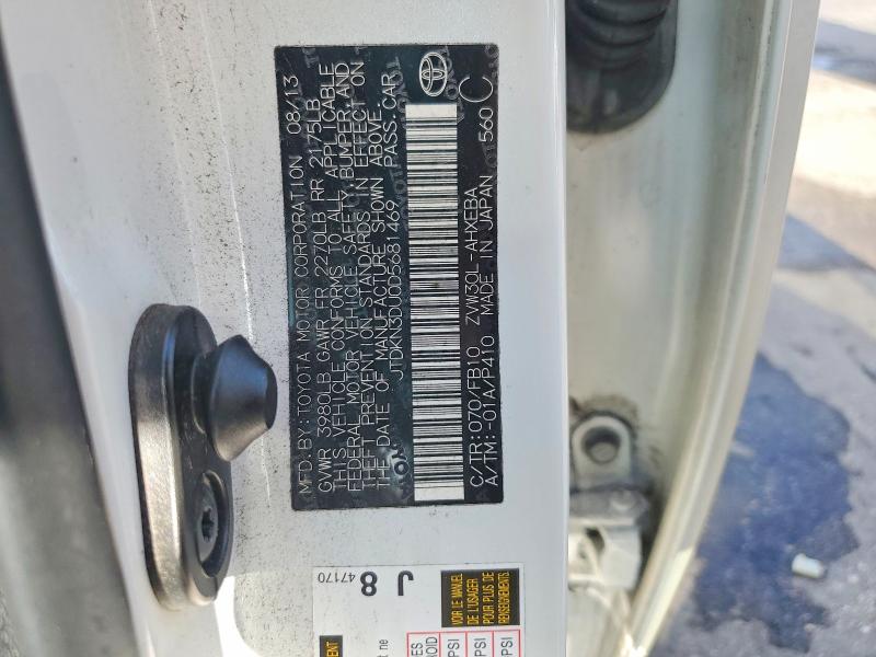 Продаж на аукціоні авто 2013 Toyota Prius, vin: JTDKN3DU0D5681469, номер лоту: 60133216