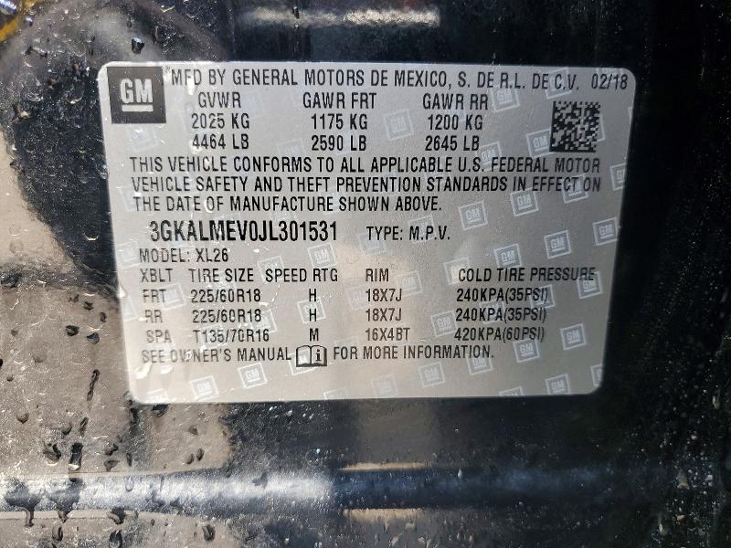Aukcja sprzedaży 2018 Gmc Terrain, vin: 3GKALMEV0JL301531, numer aukcji: 58590236