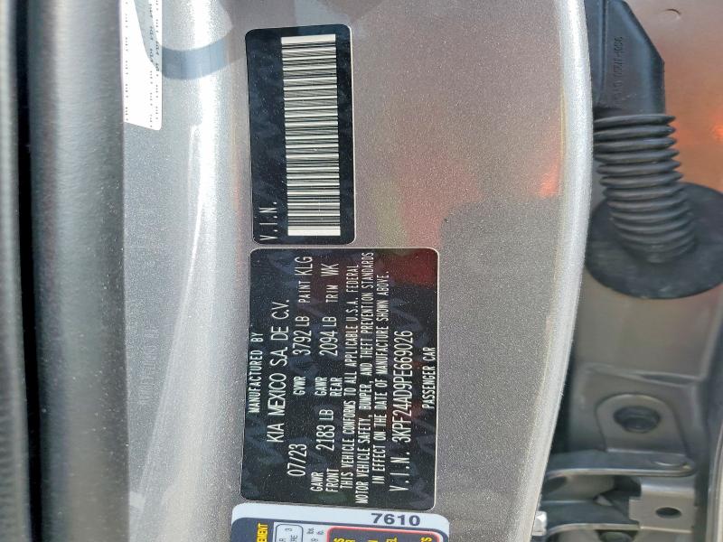 63037256 :رقم المزاد ، 3KPF24AD9PE669026 vin ، 2023 Kia Forte مزاد بيع
