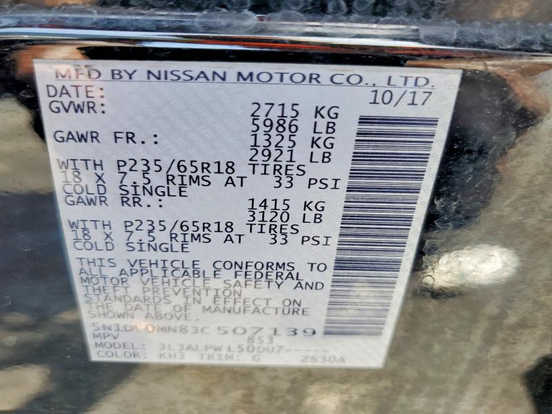 Продажа на аукционе авто 2018 Infiniti Qx60, vin: 5N1DL0MN8JC507139, номер лота: 60892396