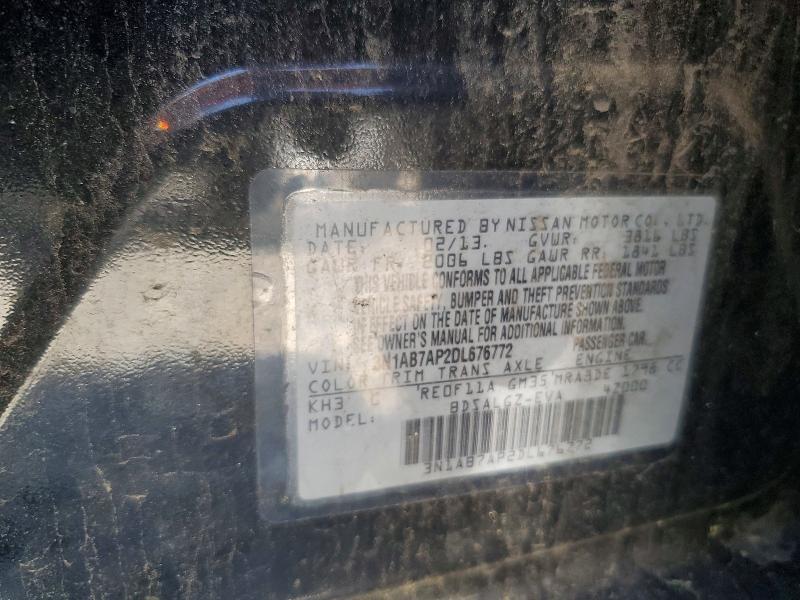 Продажа на аукционе авто 2013 Nissan Sentra, vin: 3N1AB7AP2DL676772, номер лота: 59707496