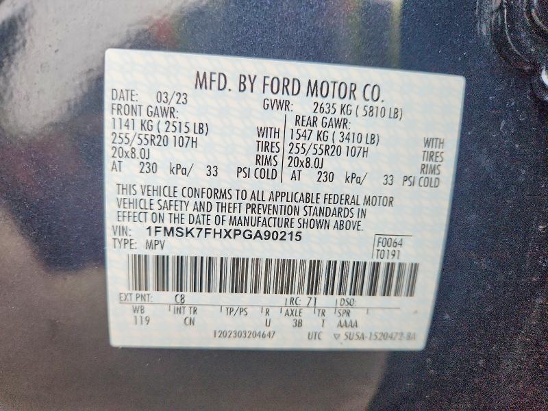 Продажа на аукционе авто 2023 Ford Explorer, vin: 1FMSK7FHXPGA90215, номер лота: 60864476