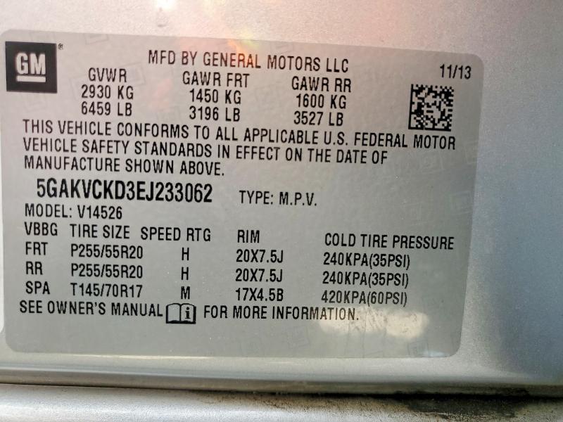 Продажа на аукционе авто 2014 Buick Enclave, vin: 5GAKVCKD3EJ233062, номер лота: 61932656