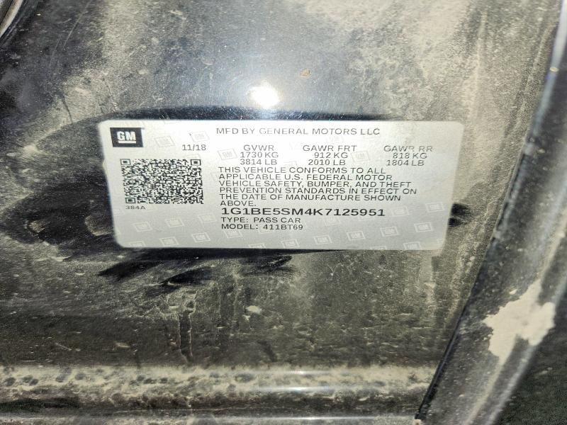 Продаж на аукціоні авто 2019 Chevrolet Cruze, vin: 1G1BE5SM4K7125951, номер лоту: 60954986